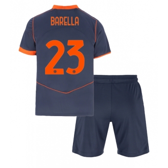Billige Fotballdrakt Inter Milan Nicolo Barella #23 Replika Tredjedraktsett Barn 2025-26 Kortermet (med bukser)
